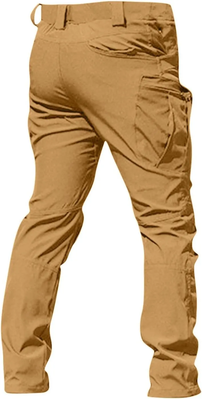 Men Cargo Pants with Pockets Ripstop Stretch Skinny Fit Hiking Pants Stylish Trousers Workout Joggers Baggy Pants