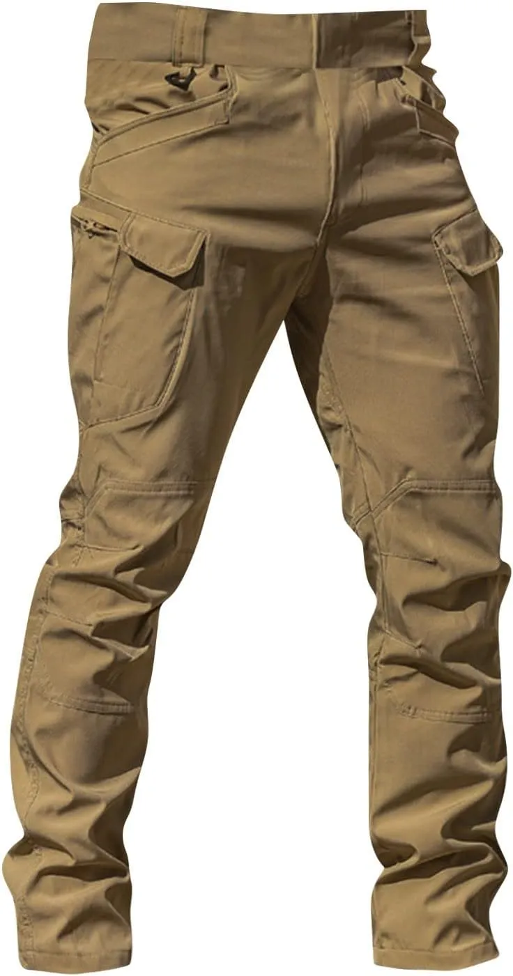 Men Cargo Pants with Pockets Ripstop Stretch Skinny Fit Hiking Pants Stylish Trousers Workout Joggers Baggy Pants
