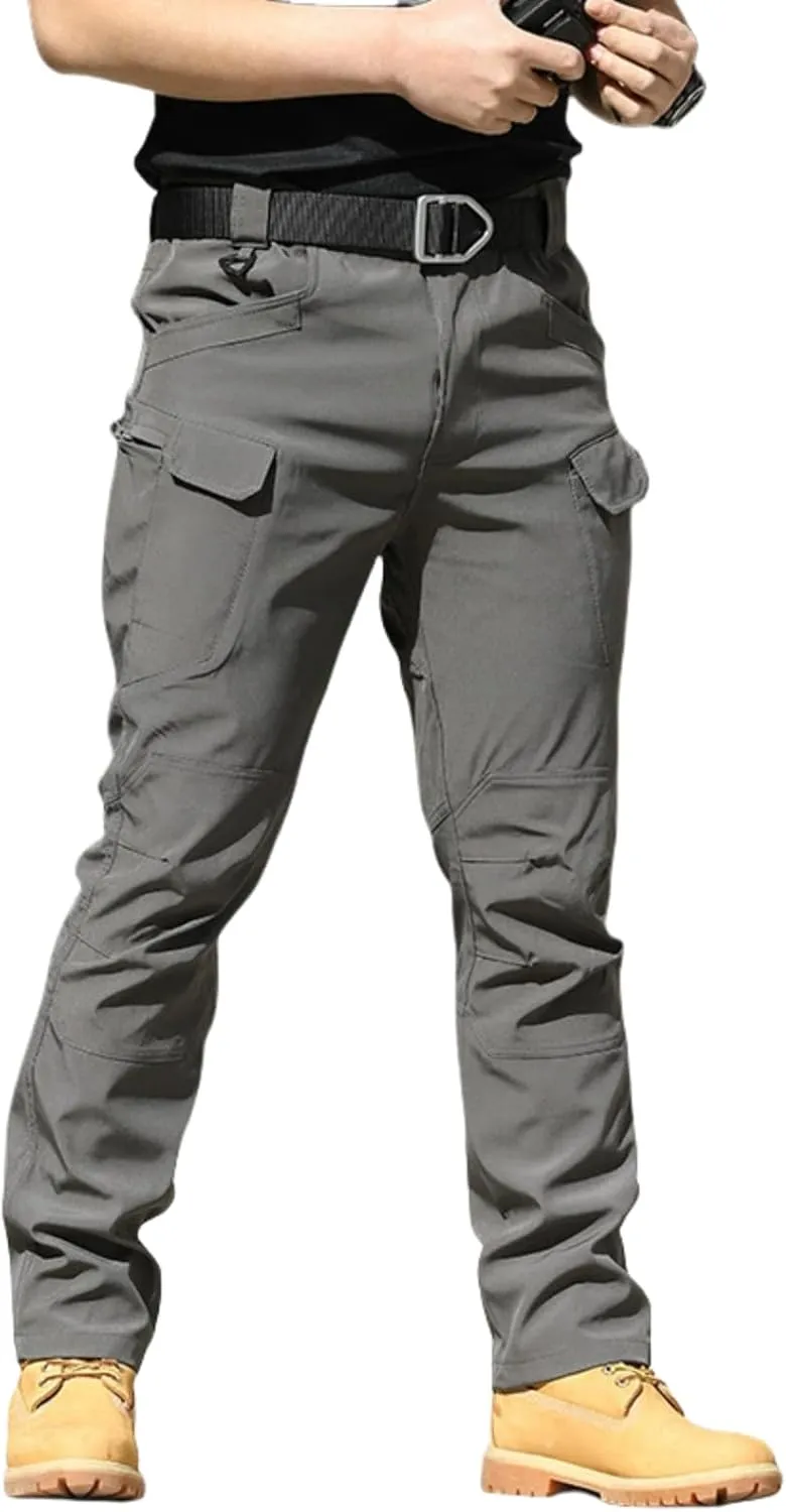 Men's Cargo Pants Stretch Tactical Pants Multi Pockets Hiking Ripstop Stretch Stylish Slim Fit Trousers 2025