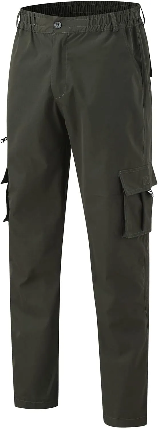 Men's Cargo Sweatpants Lightweight Drawstring Casual Joggers Loose Open Bottom Athletic Pants for Men with Pockets