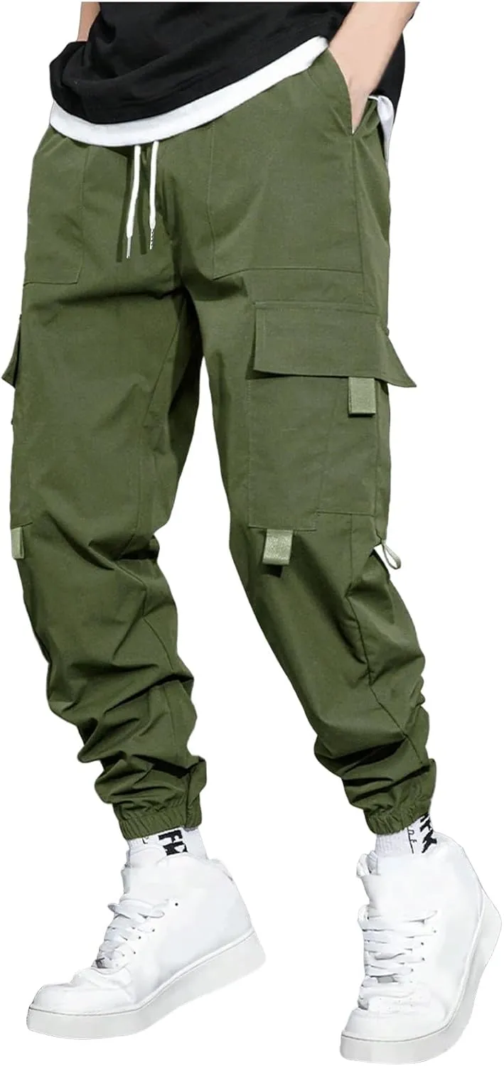 Men's Drawstring Multi-Pocket Cargo Pants - 2025 Tapered Leg Casual Stylish Lightweight Trousers.