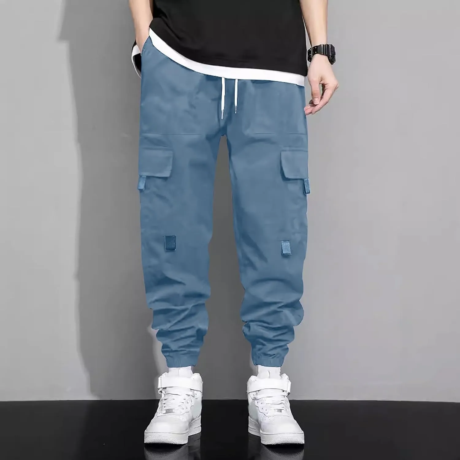 Men's Drawstring Multi-Pocket Cargo Pants - 2025 Tapered Leg Casual Stylish Lightweight Trousers.