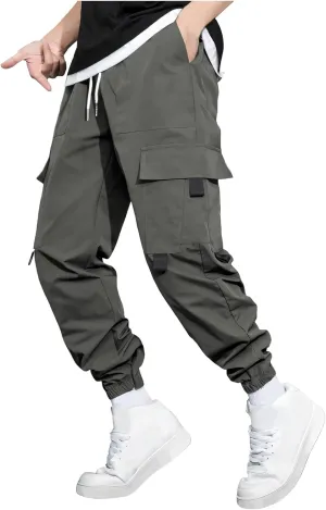 Men's Drawstring Multi-Pocket Cargo Pants - 2025 Tapered Leg Casual Stylish Lightweight Trousers.