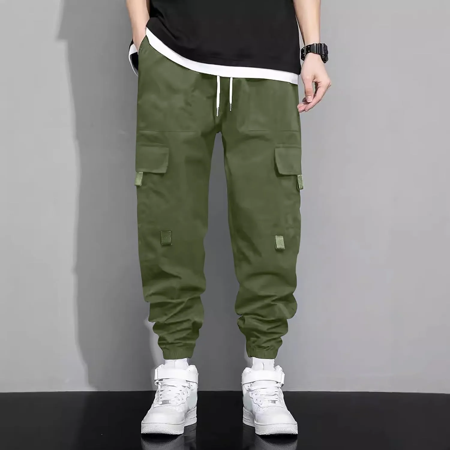 Men's Drawstring Multi-Pocket Cargo Pants - 2025 Tapered Leg Casual Stylish Lightweight Trousers.