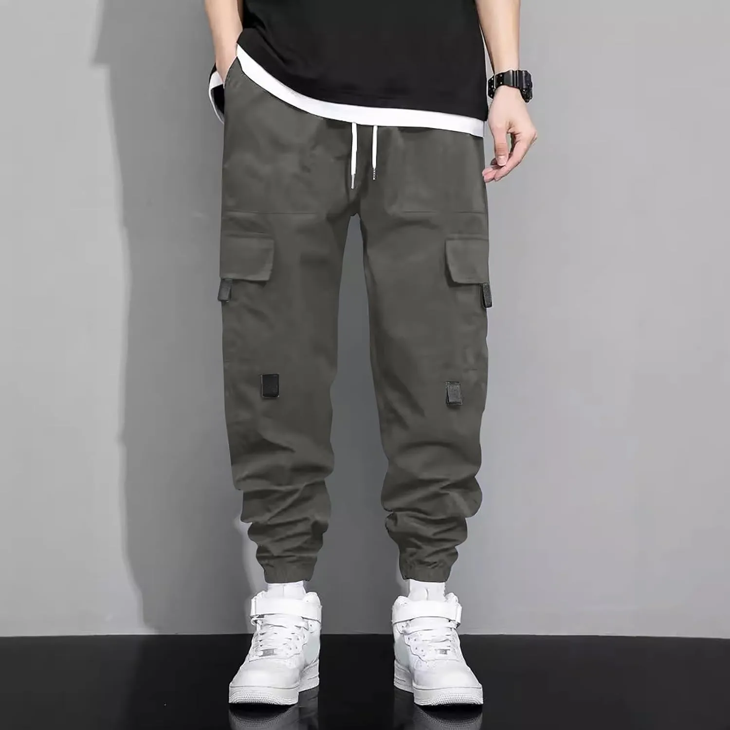 Men's Drawstring Multi-Pocket Cargo Pants - 2025 Tapered Leg Casual Stylish Lightweight Trousers.