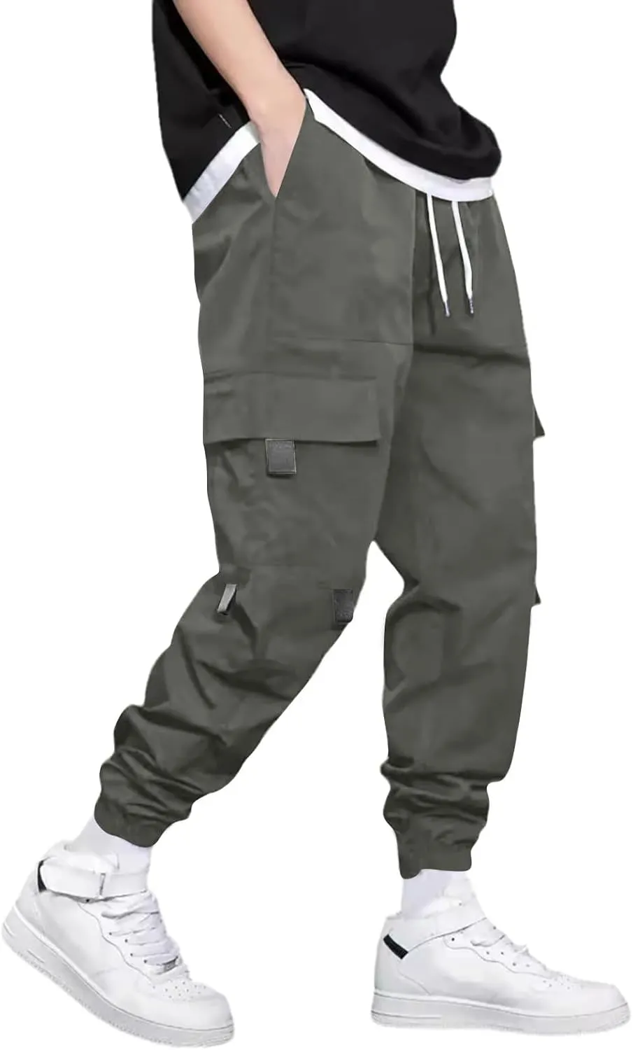 Men's Drawstring Multi-Pocket Cargo Pants - 2025 Tapered Leg Casual Stylish Lightweight Trousers.