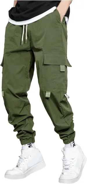 Men's Drawstring Multi-Pocket Cargo Pants - 2025 Tapered Leg Casual Stylish Lightweight Trousers.