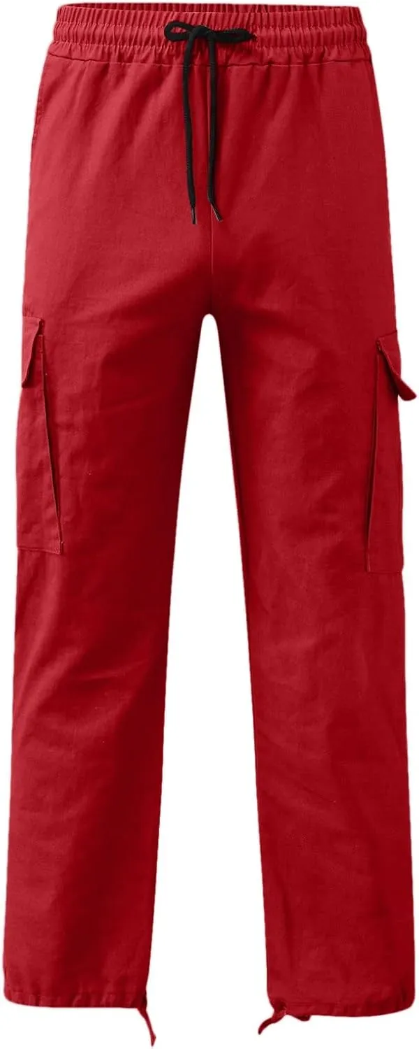 Men's Linen Pants Casual Twill Chino Lace Up Pants Fashion Baggy Sweatpants Lightweight Joggers Athletic Pants