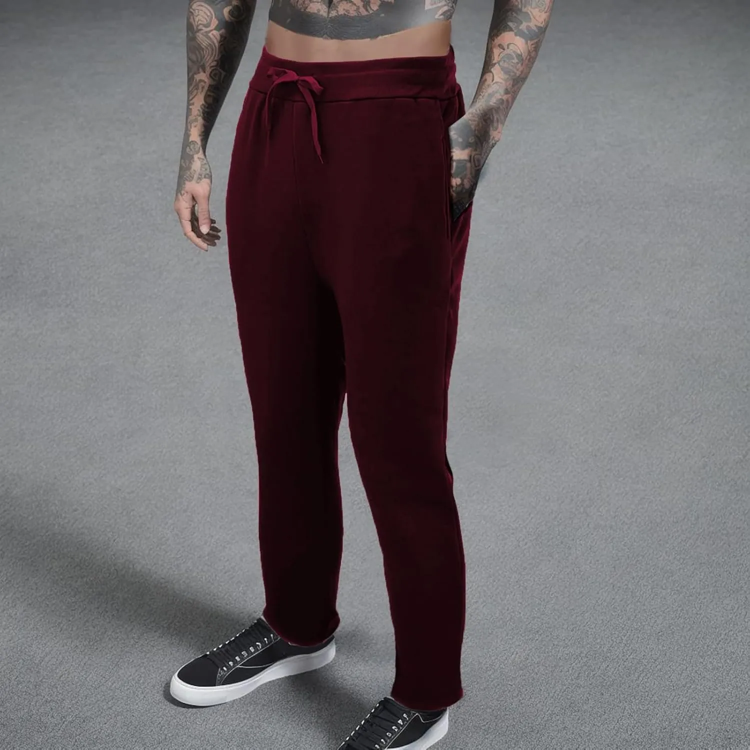 Men's Pleated Stitch Straight Leg Long Pants Men's Bootcut Corduroy Pants Oversized Sweatpants Men's Black Workout Pants Men