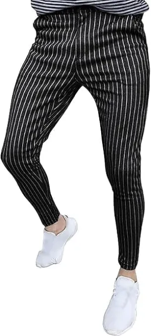 Men's Slim Fit Stretch Chino Pants Casual Stylish Business Dress Pants Lightweight Skinny Flat Front Trousers
