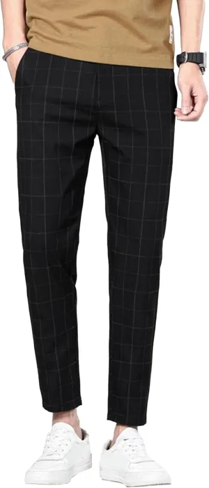 Men's Slim Fit Stretch Chino Pants Casual Stylish Business Dress Pants Lightweight Skinny Flat Front Trousers