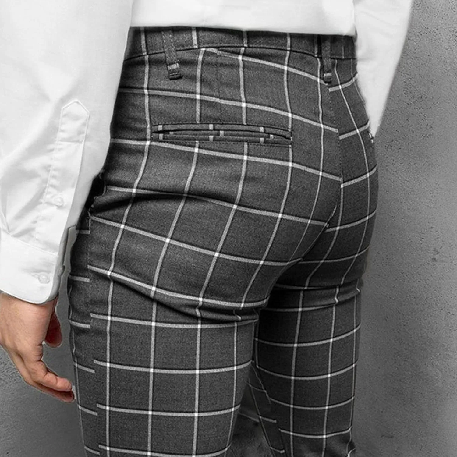 Men's Slim Fit Stretch Chino Pants Casual Stylish Business Dress Pants Lightweight Skinny Flat Front Trousers