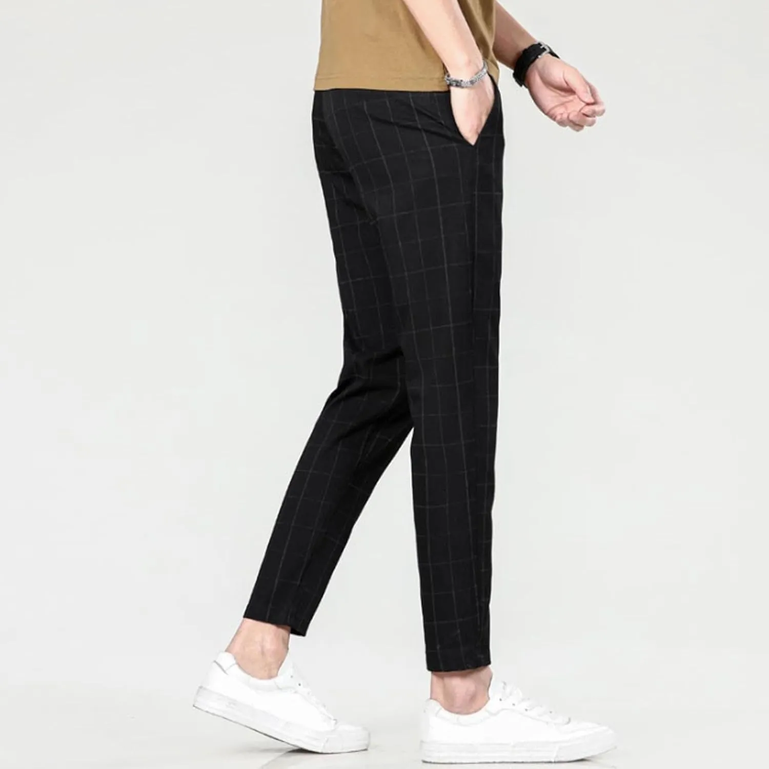 Men's Slim Fit Stretch Chino Pants Casual Stylish Business Dress Pants Lightweight Skinny Flat Front Trousers