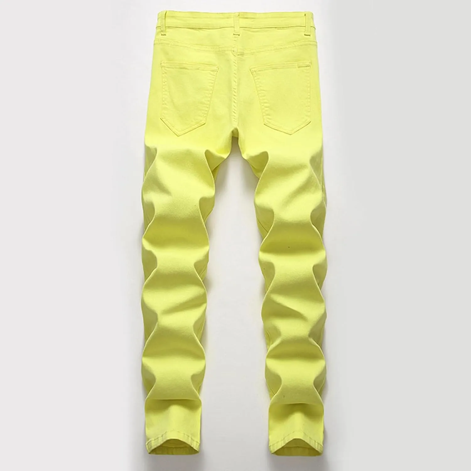 Mens Slim Skinny Casual Denim Pants Straight Leg Stylish Colorful Jeans for Men Stretchy Comfy Denim Jogger Pants with Pocket