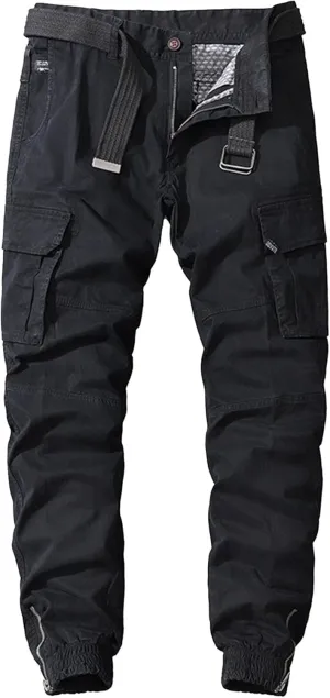 Men's Stylish Slim Fit Twill Pants Stretch Joggers Outdoor Pants Straight Leg Casual Tapered Trousers