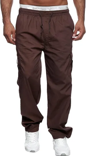 Mens Sweatpants with Pockets Cargo Sweatpants Open Bottom Straight Leg Casual Loose Fit Baggy Athletic Jogger Pants