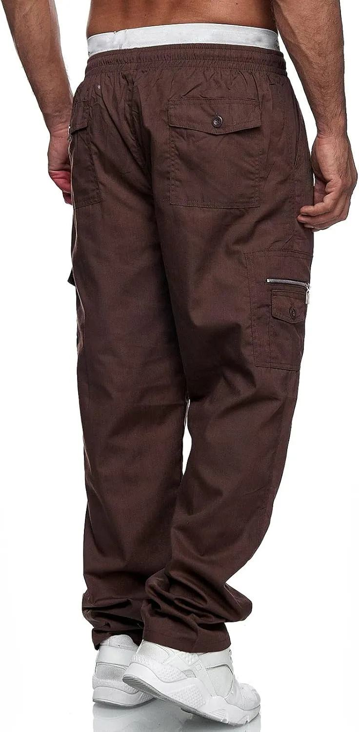 Mens Sweatpants with Pockets Cargo Sweatpants Open Bottom Straight Leg Casual Loose Fit Baggy Athletic Jogger Pants
