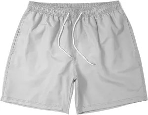 Mens Swim Trunks Quick Dry Casual Breathable Stylish Baggy Stretch Mesh Lining Suits Summer Beach Shorts with Pockets