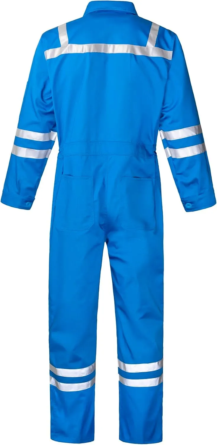 Men's Work Coverall High Visibility Overalls Mechanics Coveralls Workwear Jumpsuit with Multi Pockets