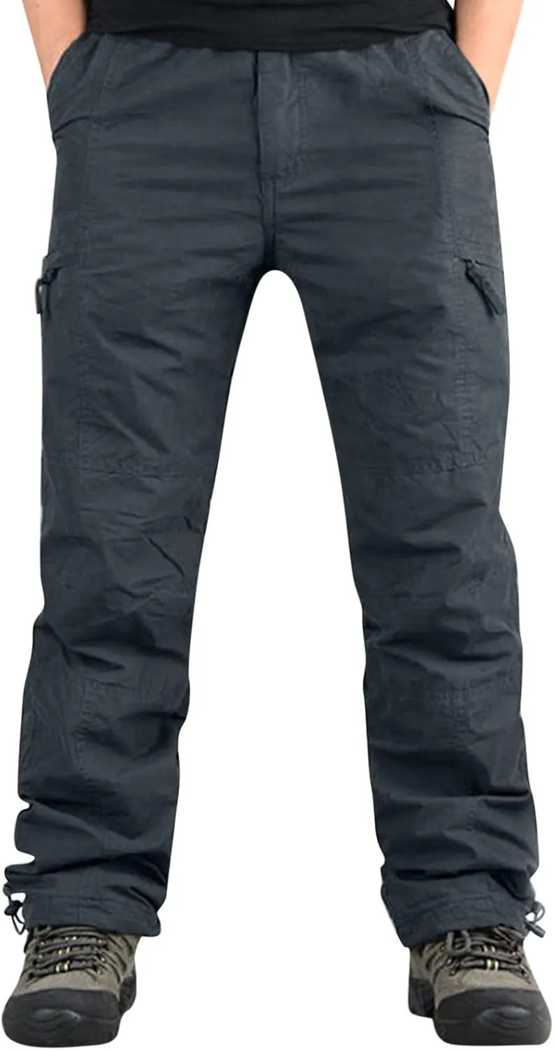 Mens Workout Cargo Sweatpants Casual Cargo Pants Loose Fit Jogger Sweatpants Tactical Work Pants Multi Pocket Outdoor