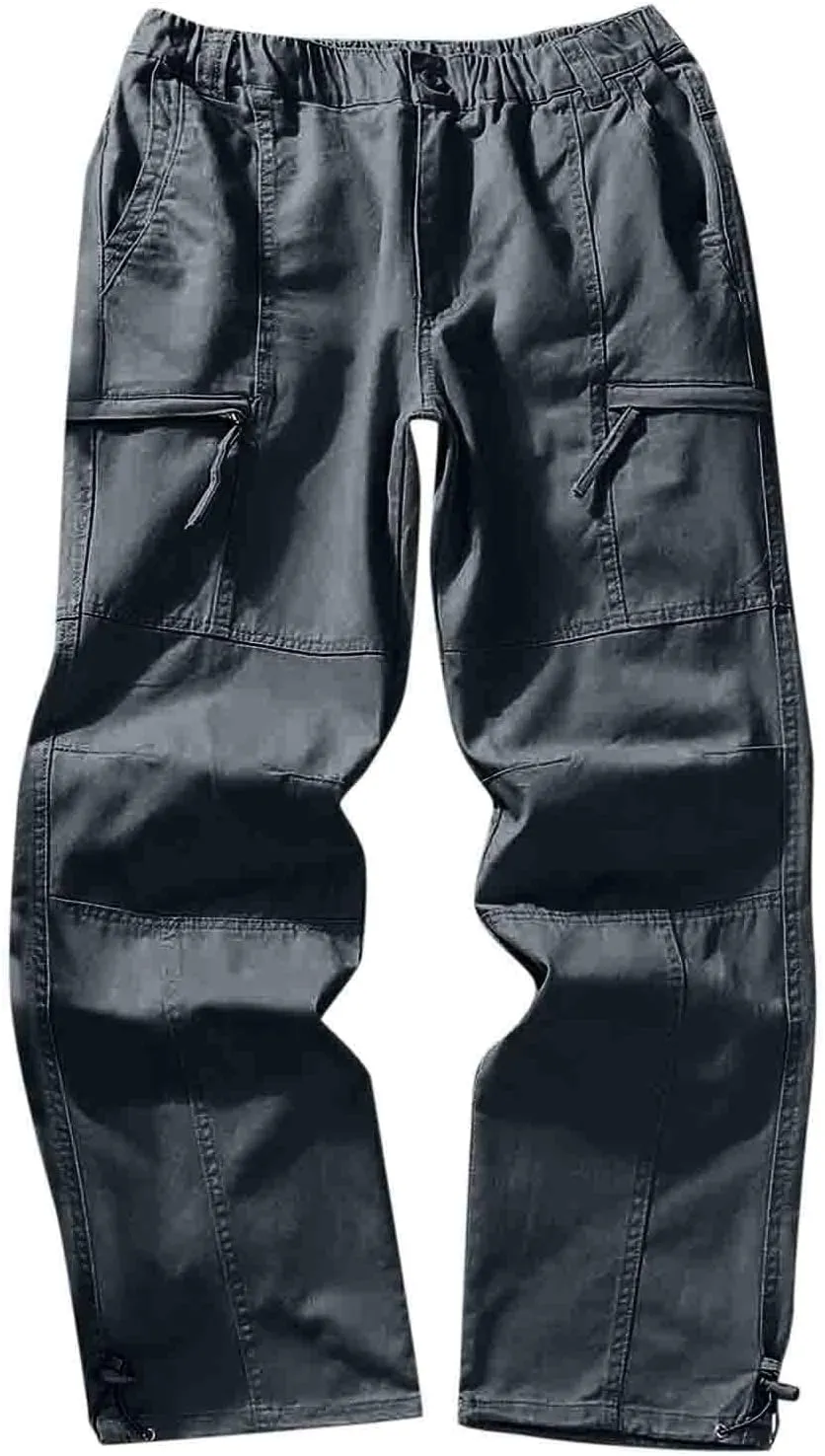 Mens Workout Cargo Sweatpants Casual Cargo Pants Loose Fit Jogger Sweatpants Tactical Work Pants Multi Pocket Outdoor