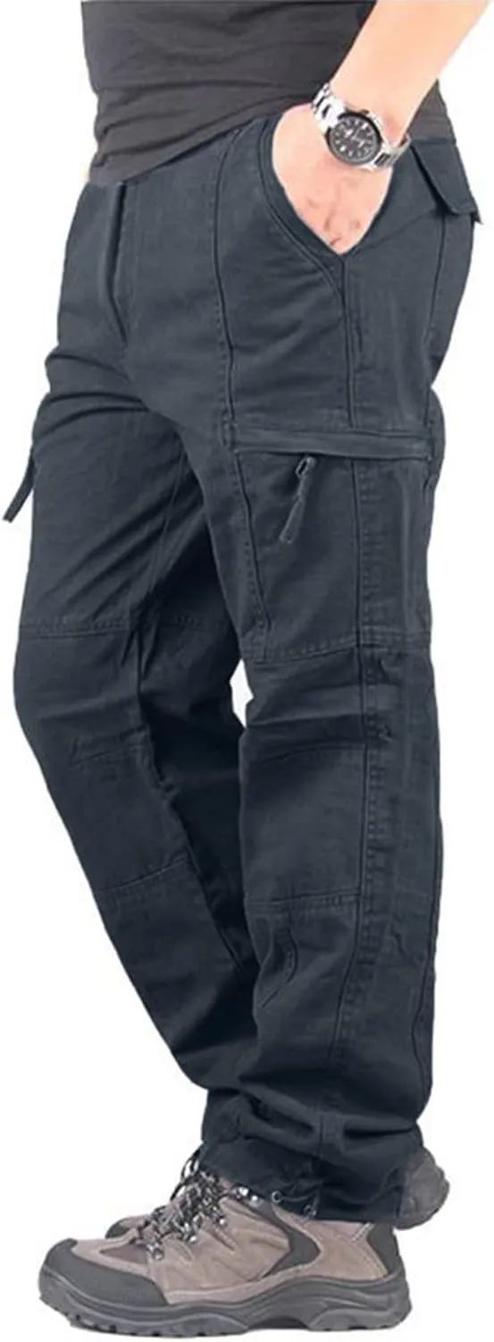 Mens Workout Cargo Sweatpants Casual Cargo Pants Loose Fit Jogger Sweatpants Tactical Work Pants Multi Pocket Outdoor