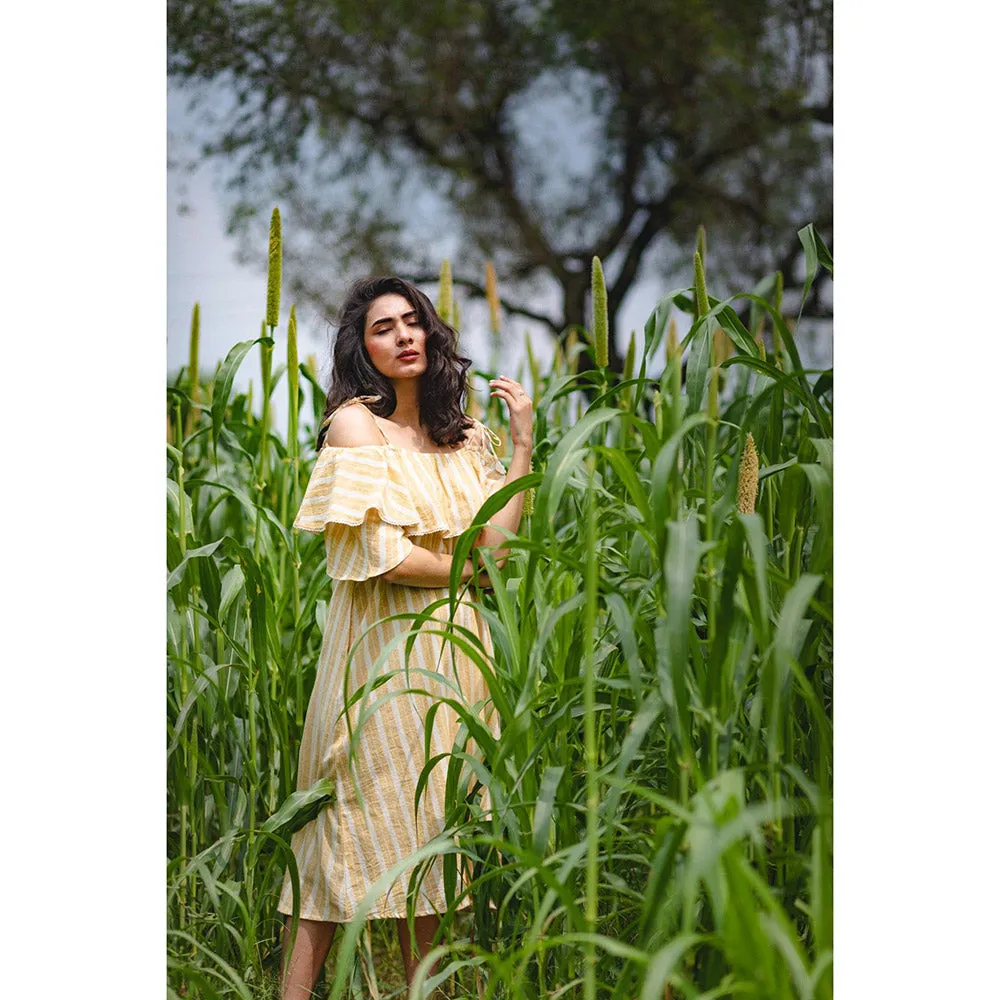 Mushio Off Shoulder Saanwre Dress