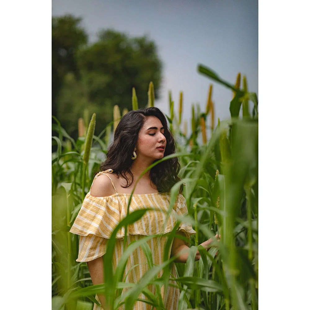 Mushio Off Shoulder Saanwre Dress