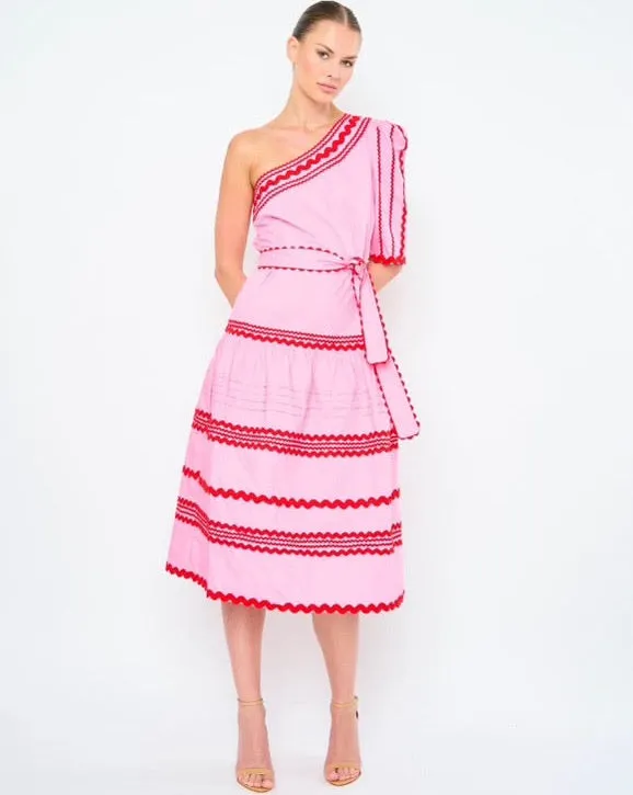 Pink Off-Shoulder Kerrin Dress