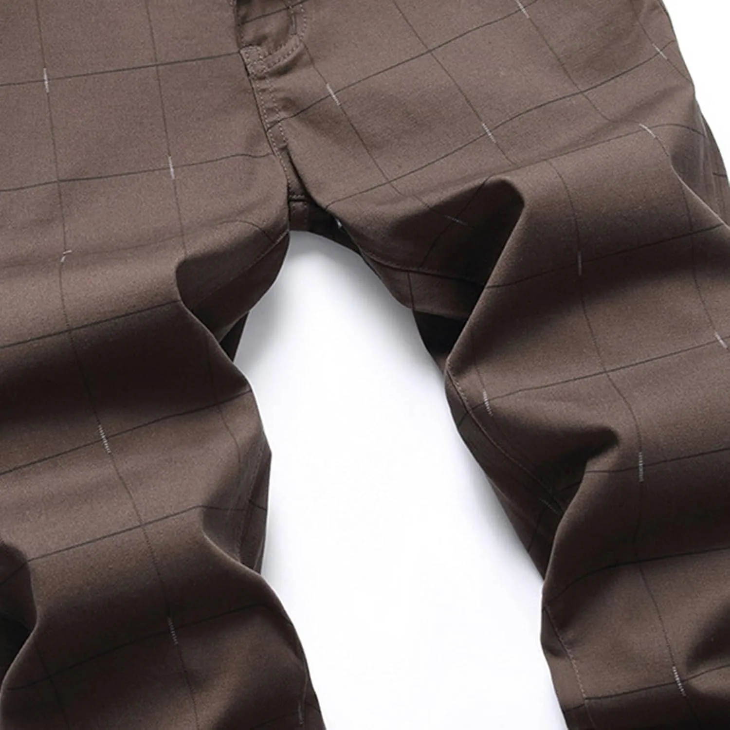 Plaid Pants for Men Straight Leg Stretch Slim Fit Dress Pant Skinny Flat Front Stylish Business Casual Chinos Pant