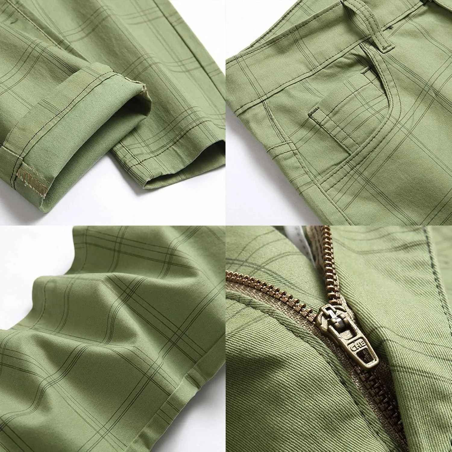 Plaid Pants for Men Straight Leg Stretch Slim Fit Dress Pant Skinny Flat Front Stylish Business Casual Chinos Pant