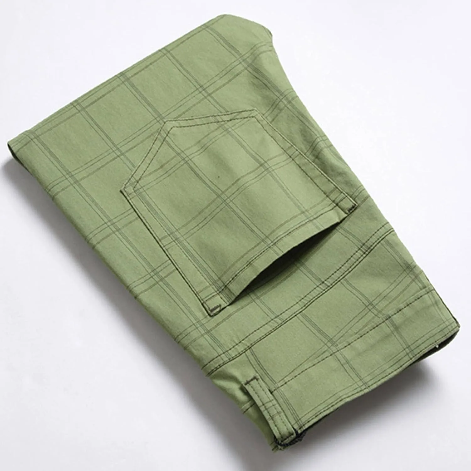Plaid Pants for Men Straight Leg Stretch Slim Fit Dress Pant Skinny Flat Front Stylish Business Casual Chinos Pant