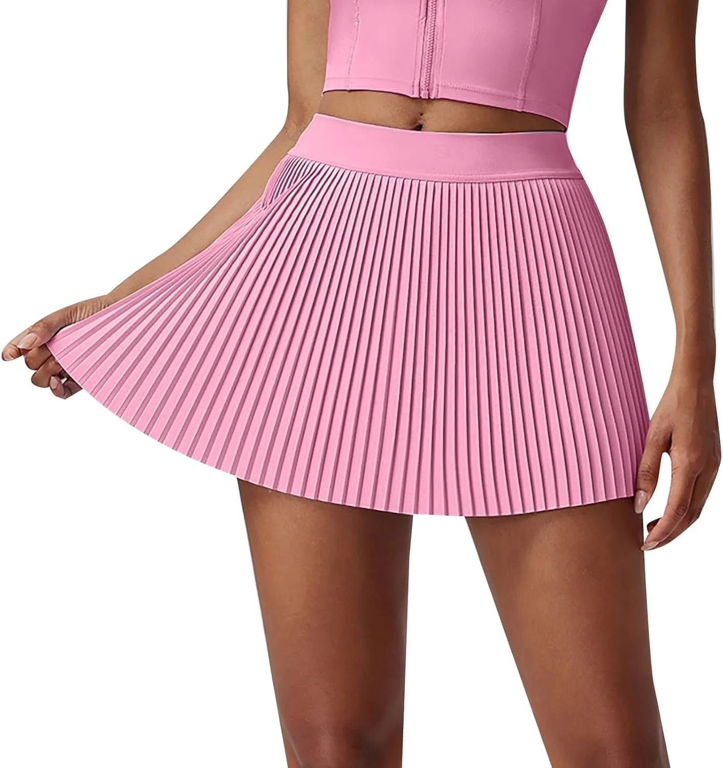 Pleated Skirts for Women Tennis Sports Flowy High Elastic Waist Athletic Hot Mini Skirts for Outdoor Active Clothes