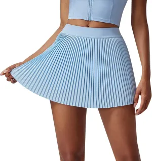 Pleated Skirts for Women Tennis Sports Flowy High Elastic Waist Athletic Hot Mini Skirts for Outdoor Active Clothes