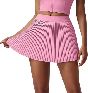 Pleated Skirts for Women Tennis Sports Flowy High Elastic Waist Athletic Hot Mini Skirts for Outdoor Active Clothes