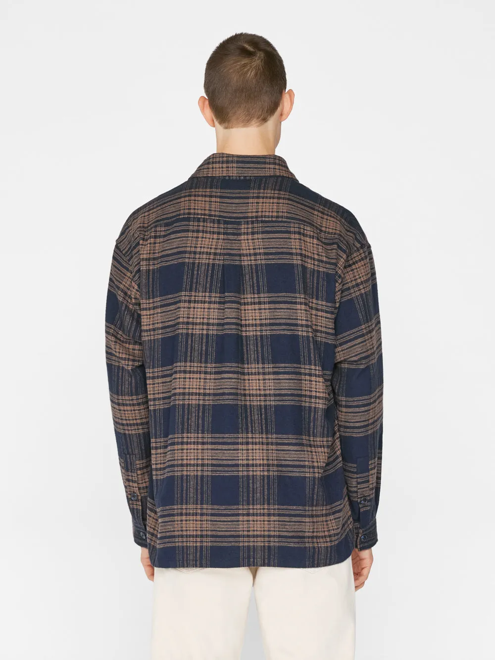 Relaxed Flannel Long Sleeve Shirt -- Tan Plaid