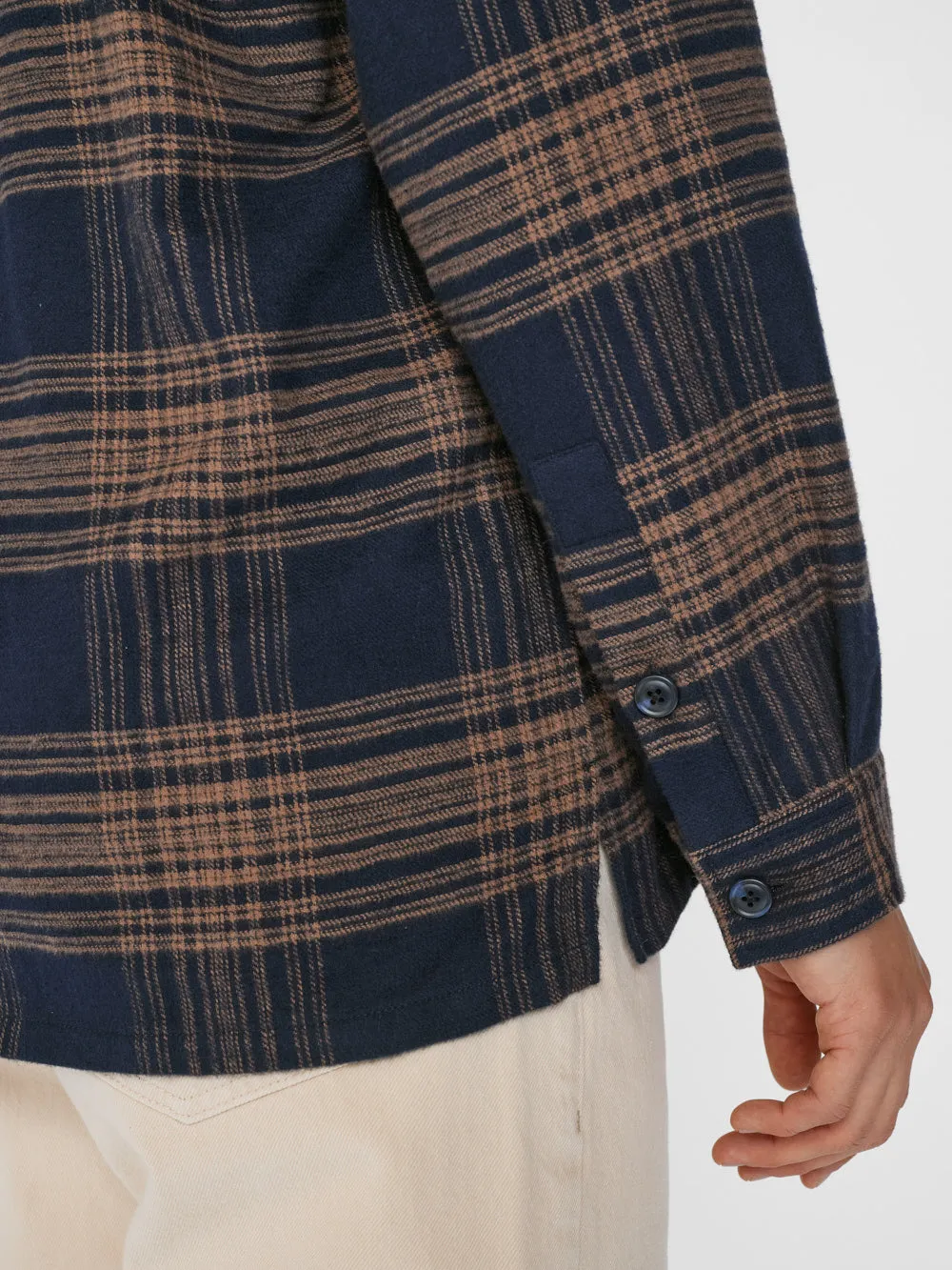 Relaxed Flannel Long Sleeve Shirt -- Tan Plaid