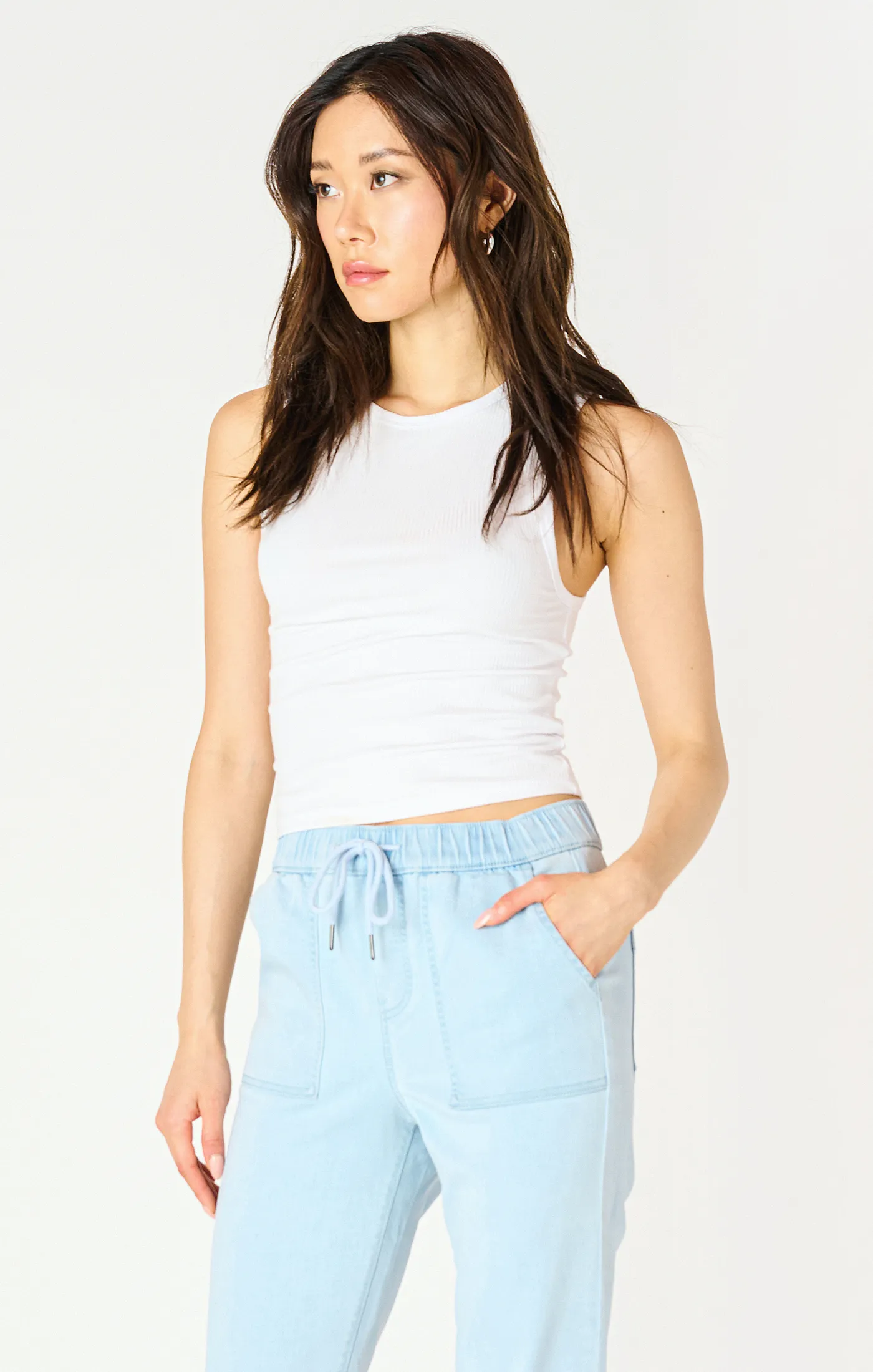 Ribbed Tank | White