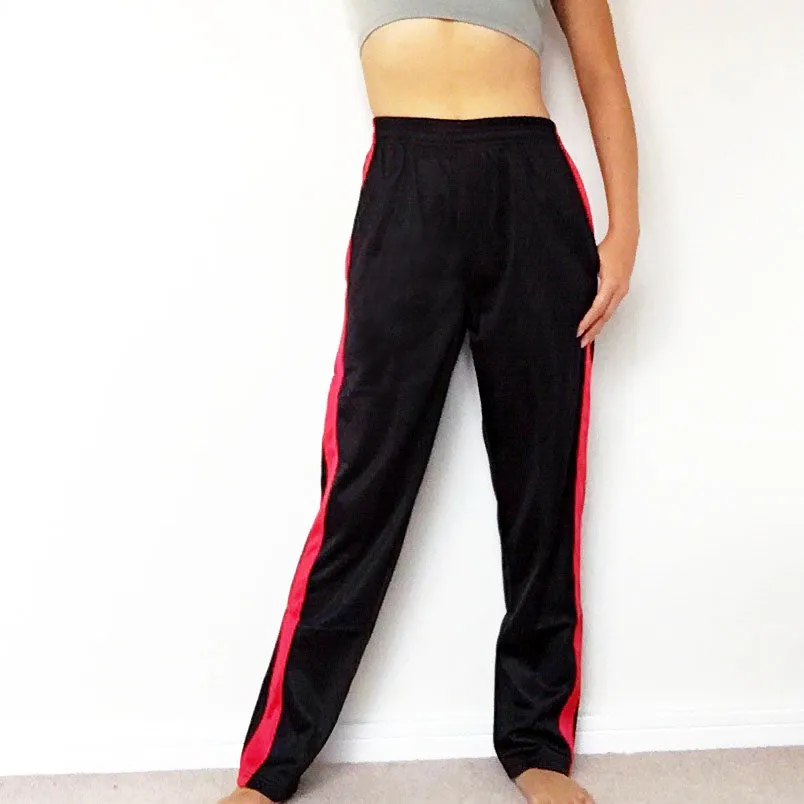 ROSE RED STRIPE BLACK TRACKSUIT