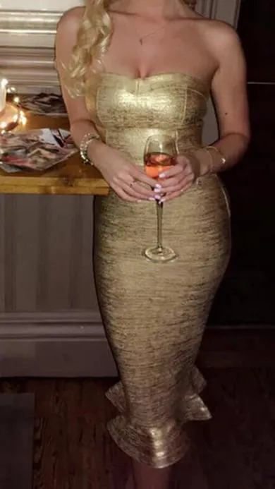 SILVIA off shoulder bandage dress