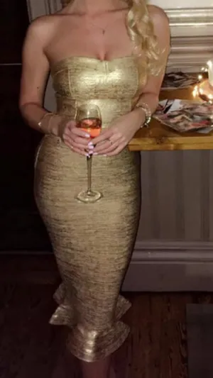 SILVIA off shoulder bandage dress
