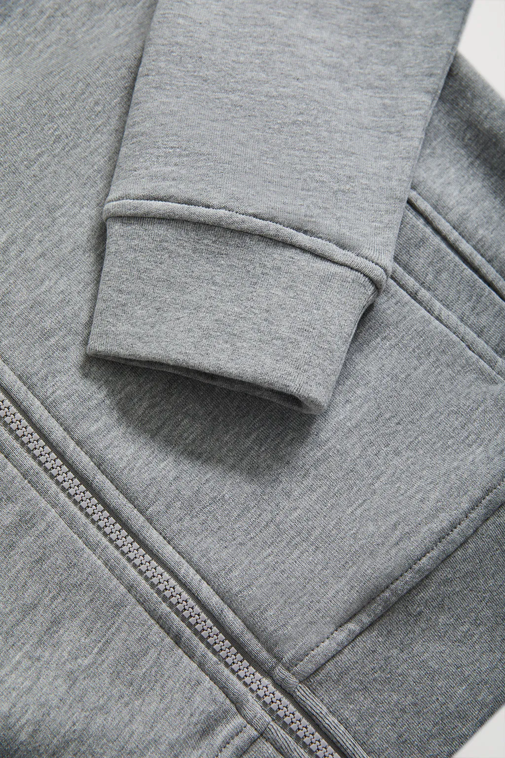 Sudadera abierta gris vigoré de cuello elevado con logo Rigby Go