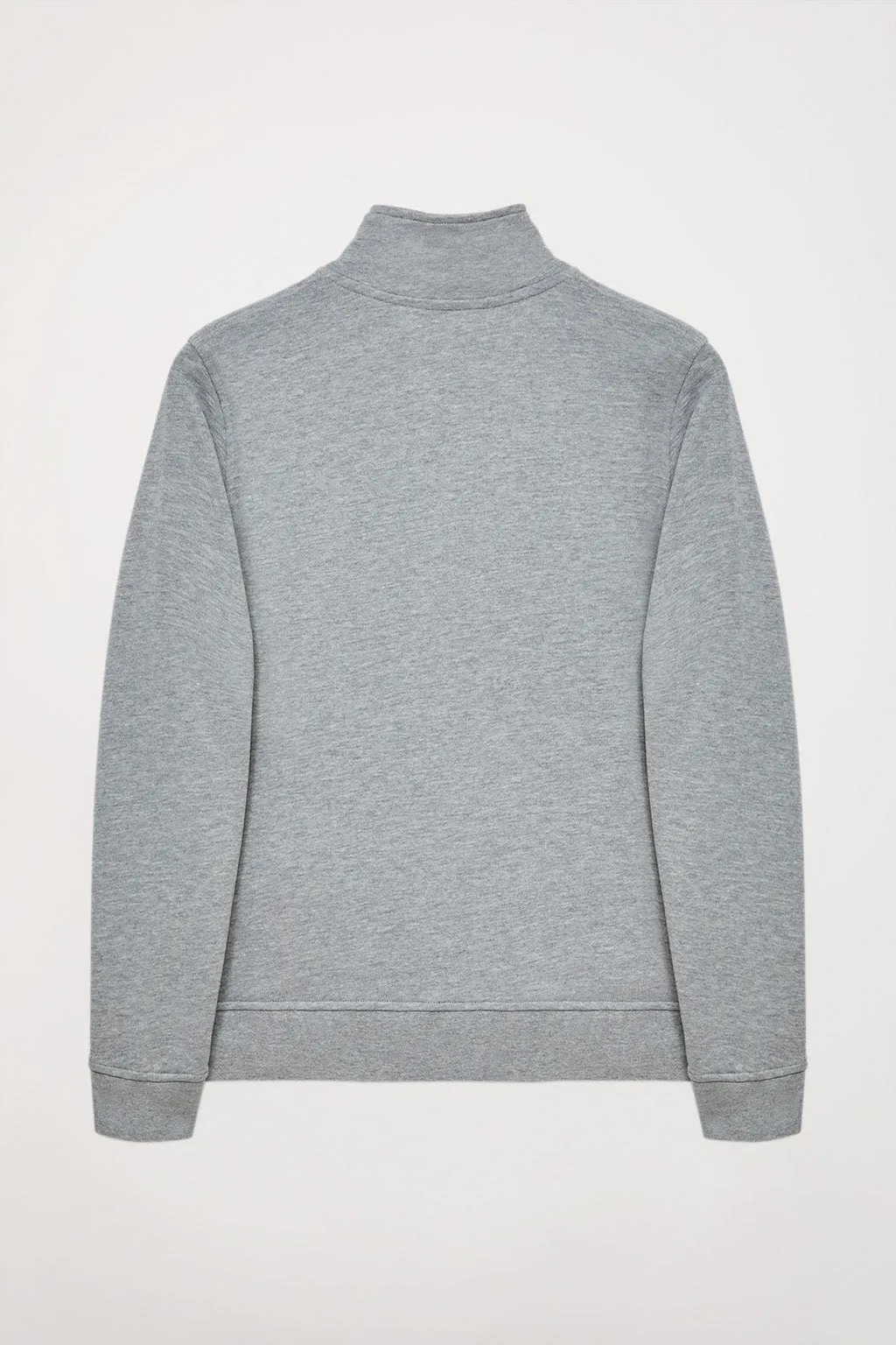 Sudadera abierta gris vigoré de cuello elevado con logo Rigby Go