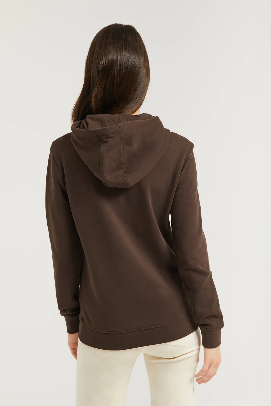 Sudadera de capucha y bolsillos marrón oscuro con logo Rigby Go