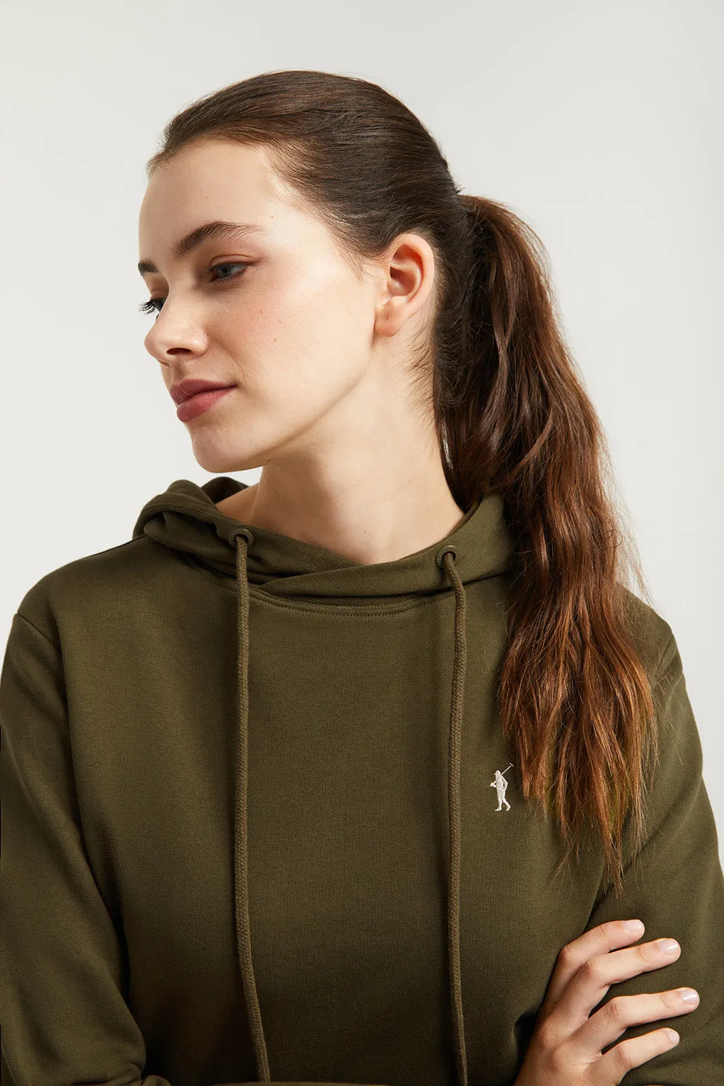 Sudadera de capucha y bolsillos verde oliva con logo Rigby Go