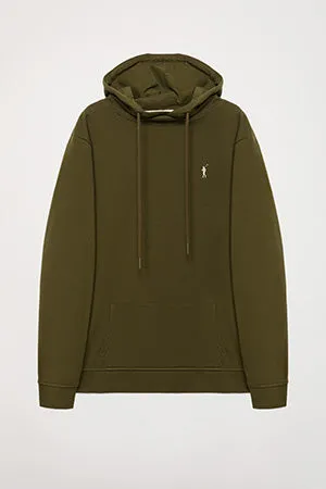 Sudadera de capucha y bolsillos verde oliva con logo Rigby Go