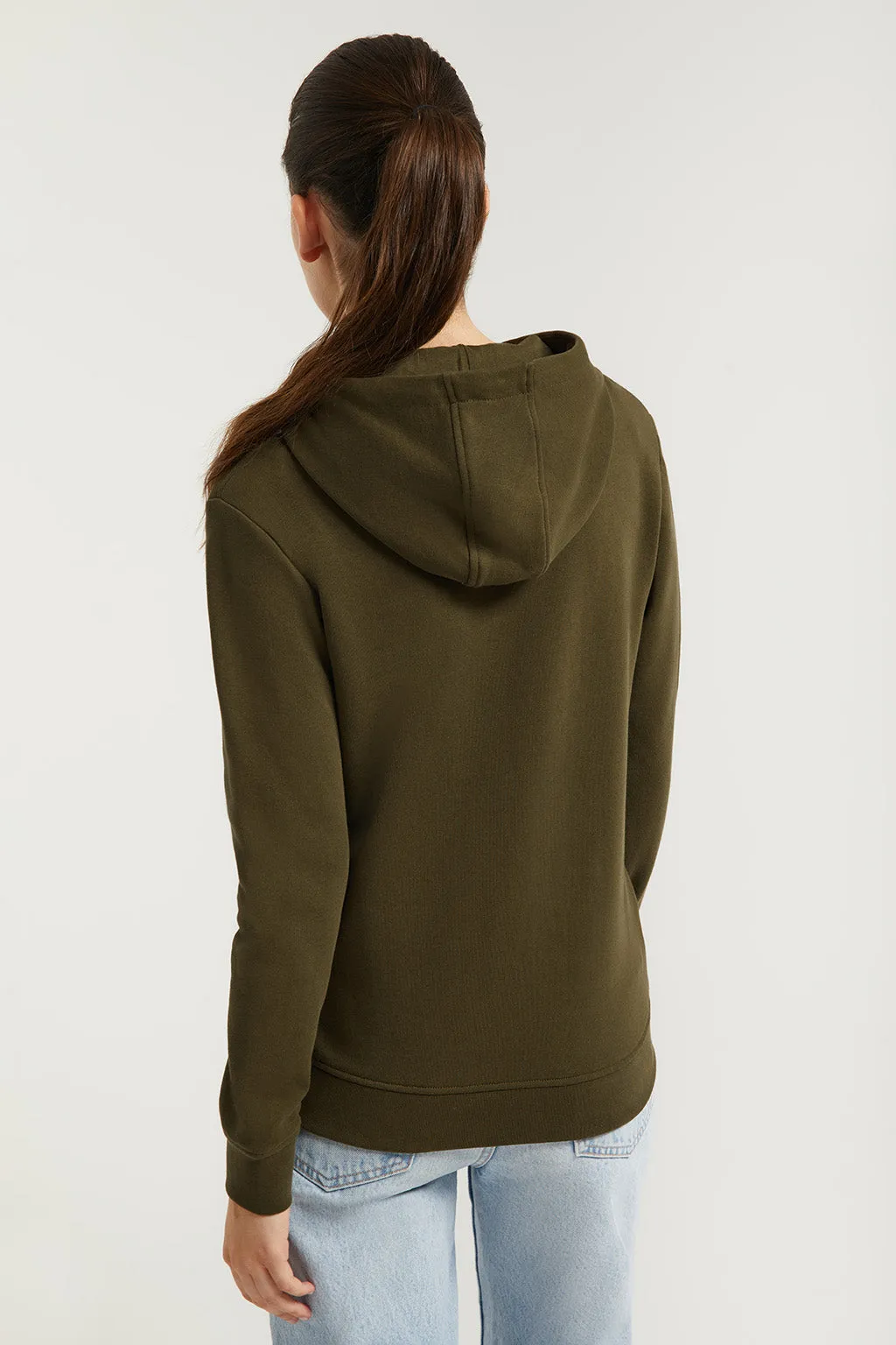 Sudadera de capucha y bolsillos verde oliva con logo Rigby Go