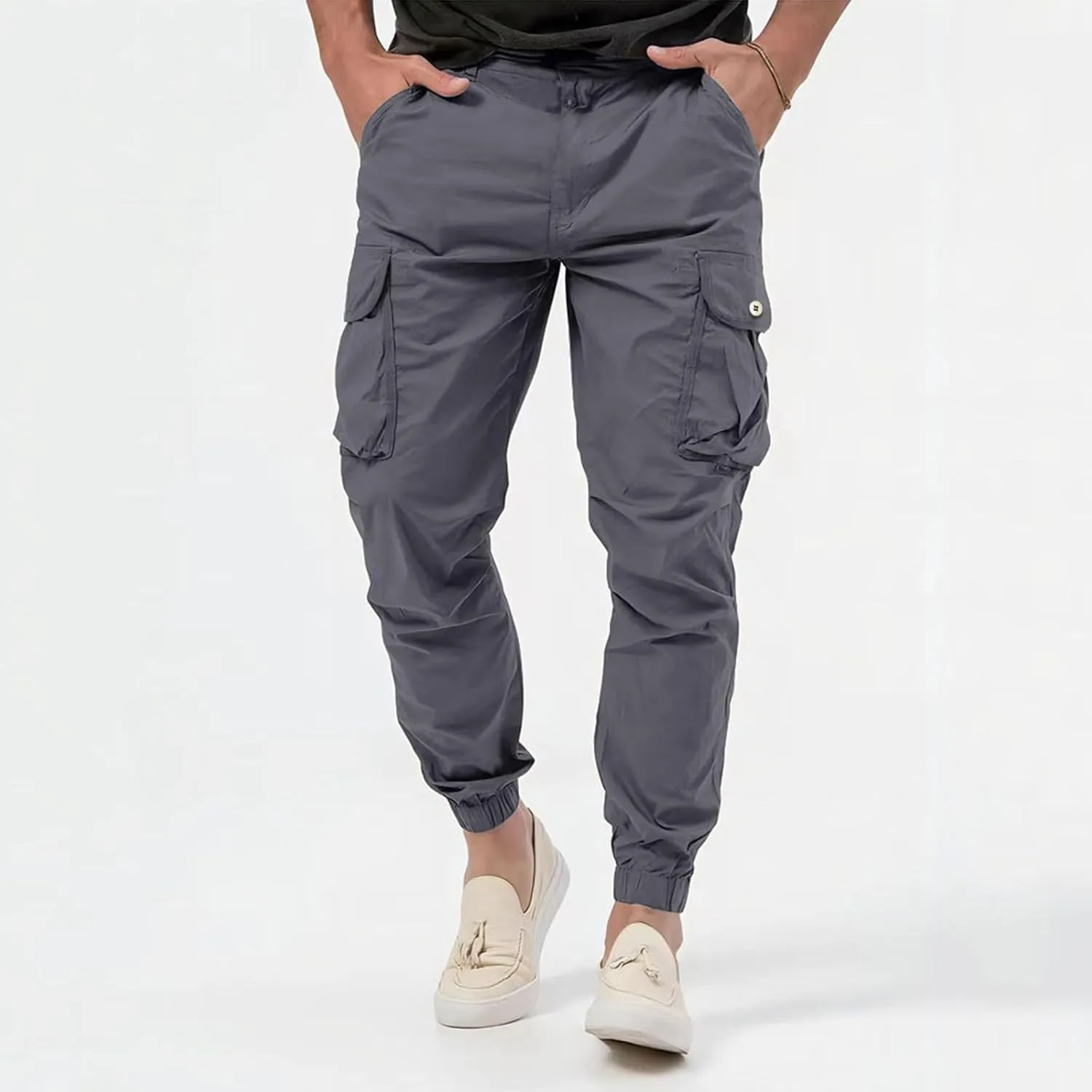 Sweatpants for Men Loose Fit Dress Pants for Men Stretch Waist Match Mens Wild Cargo Pants Corduroy Baggy Pants Mens