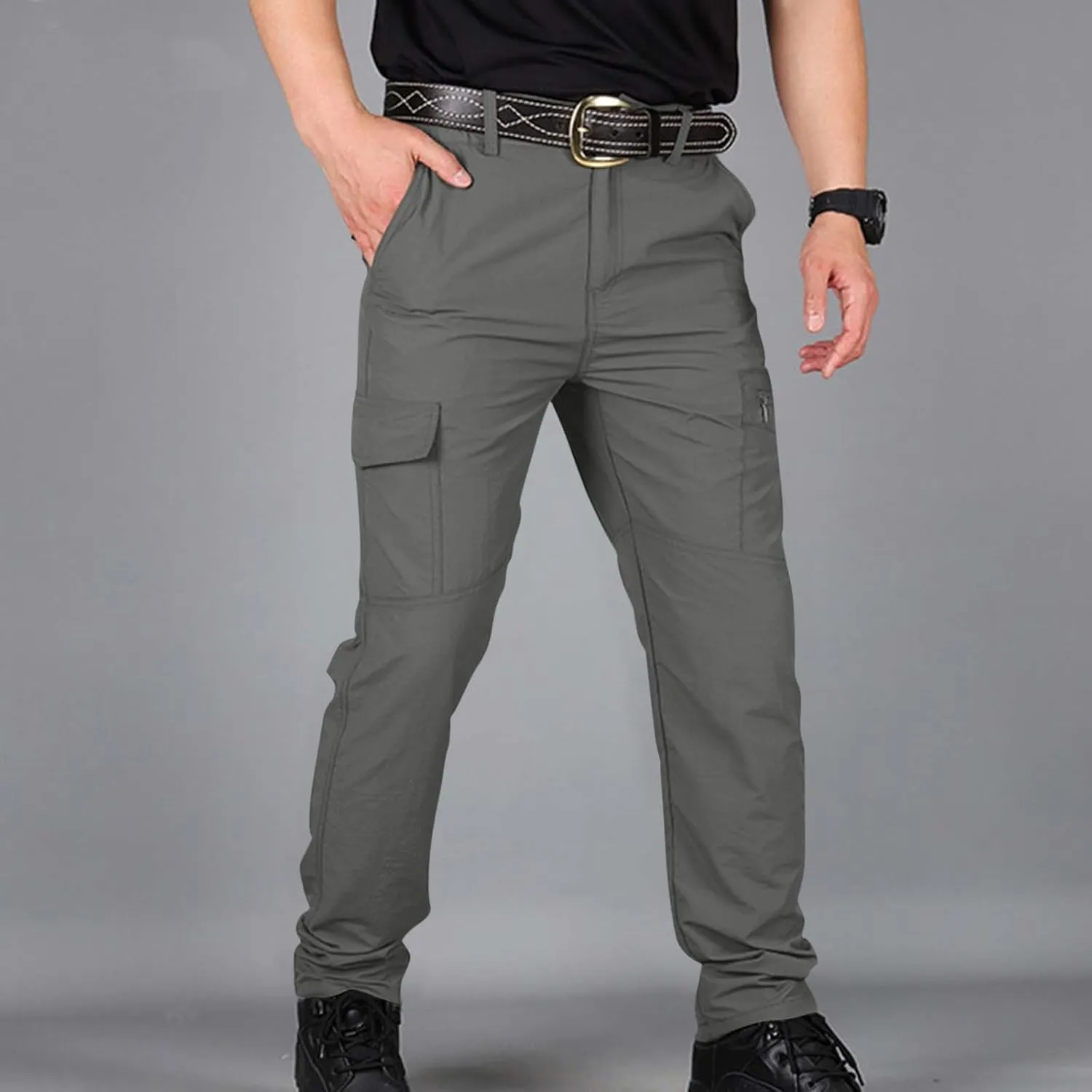 Tactic Pants for Men Water Resistant Cargo Hiking Work Pants Multi Pockets Quick Dry Ripstop Construction Trousers