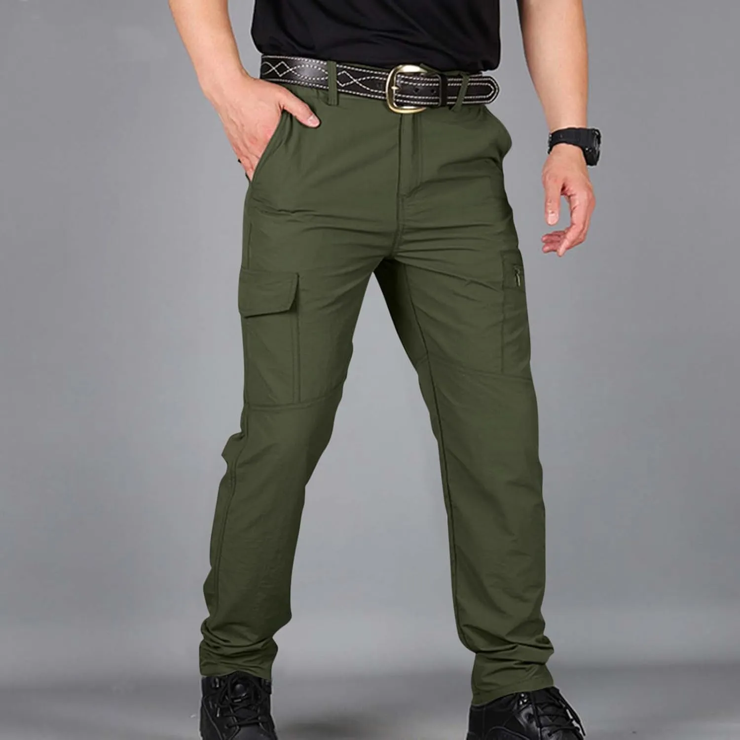 Tactic Pants for Men Water Resistant Cargo Hiking Work Pants Multi Pockets Quick Dry Ripstop Construction Trousers